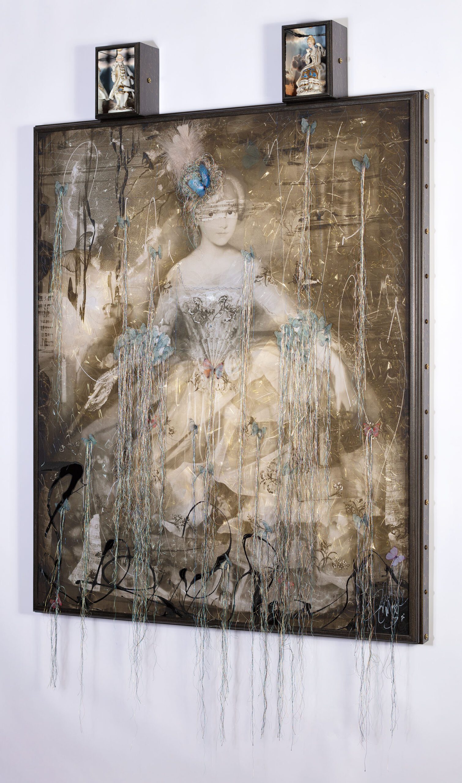 Threads of Life 60x41 right angle Layered mixed media